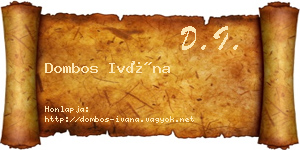Dombos Ivána névjegykártya